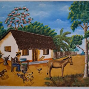 Cuadro decorativo paisaje vivienda rural