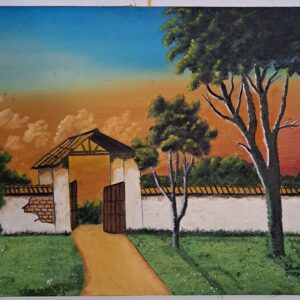 Cuadro decorativo entrada principal a casa finca