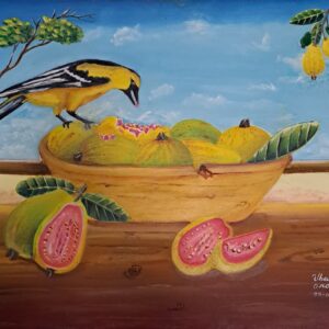 Cuadro decorativo Ave con frutas